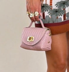 Mini bag intreccio rosa