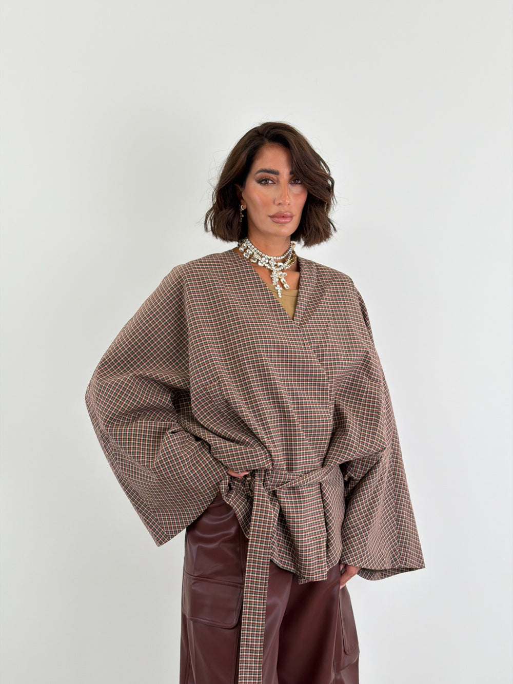 Giacca Kimono bordeaux 16062