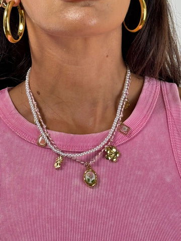 Collana DOPPIO FILO ROSA