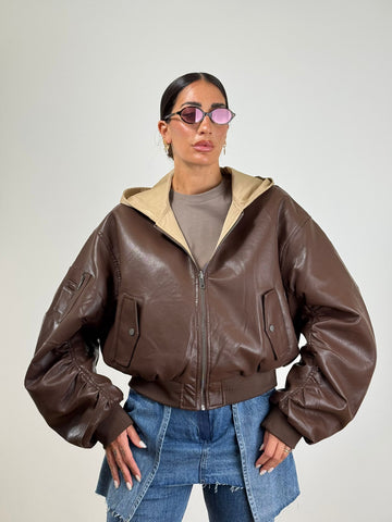 Bomber DOUBLE FACE BROWN BEIGE 202296