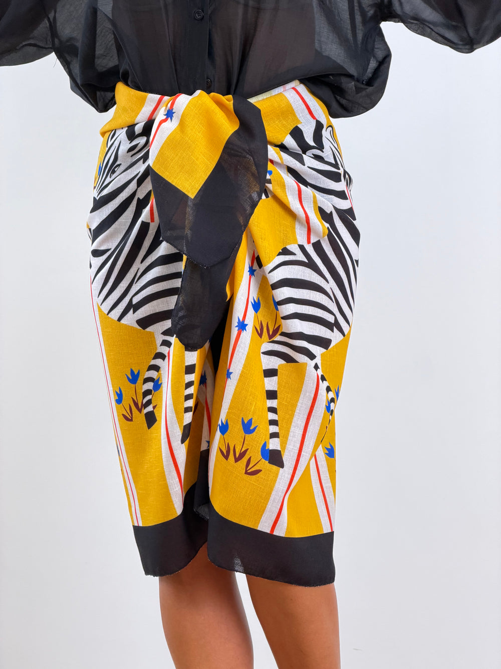 Gonna ibiza zebra giallo lunga 7891