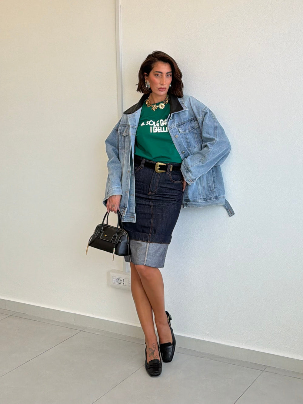 Gonna cintura midi jeans W57048