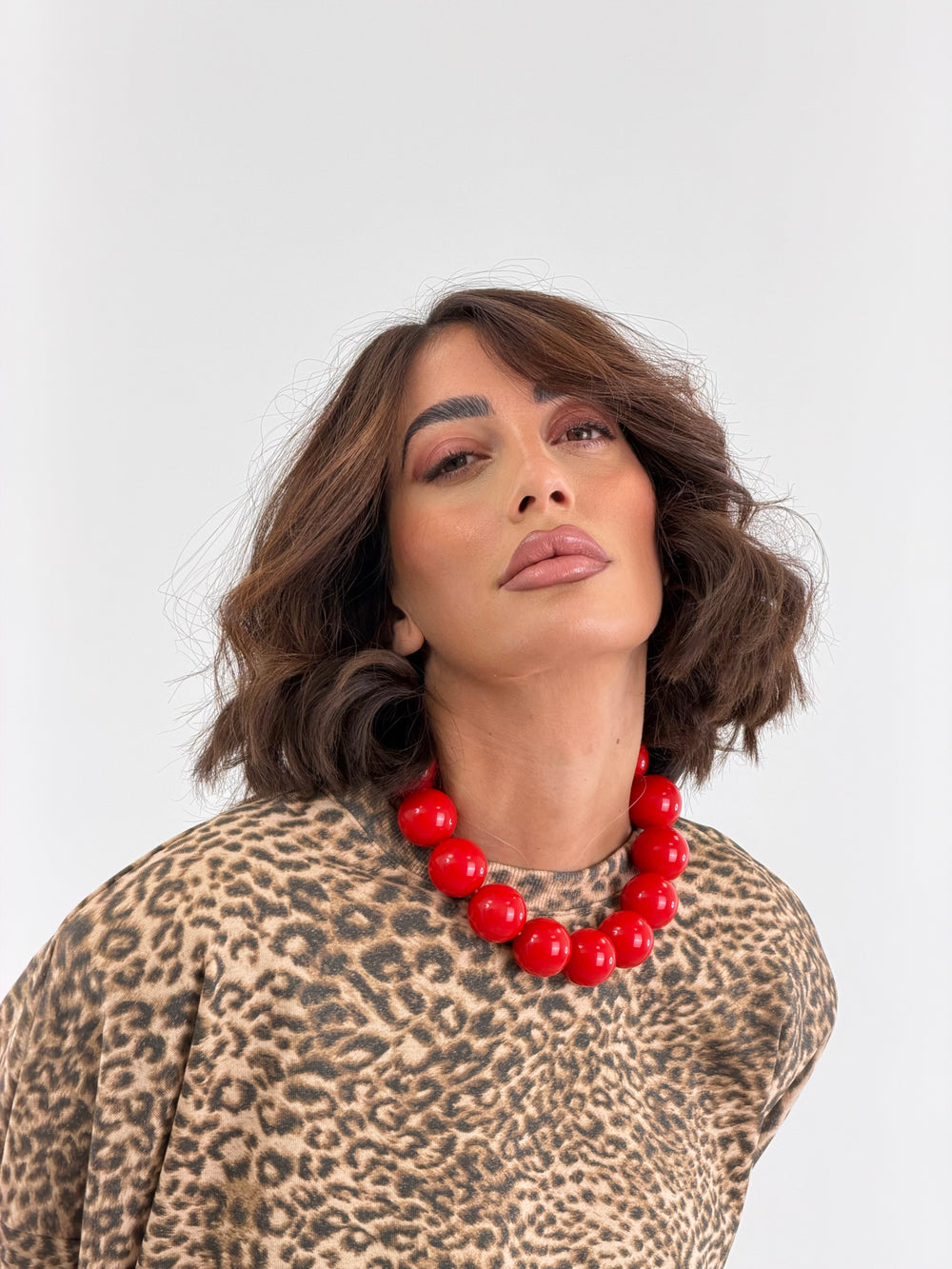 Collana Maxi Perle Rossa Z019