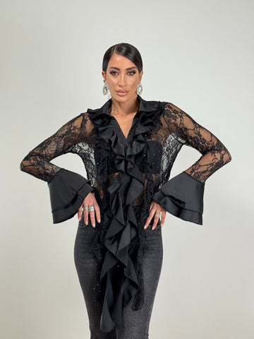 Camicia VELATA SHINE BLACK 792