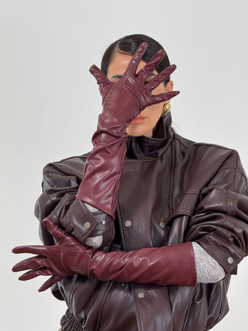 Guanti ecopelle LUNGHI BORDÒ ST421