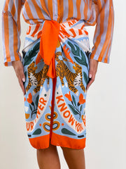 Gonna Ibiza tigri arancio lunga 7891
