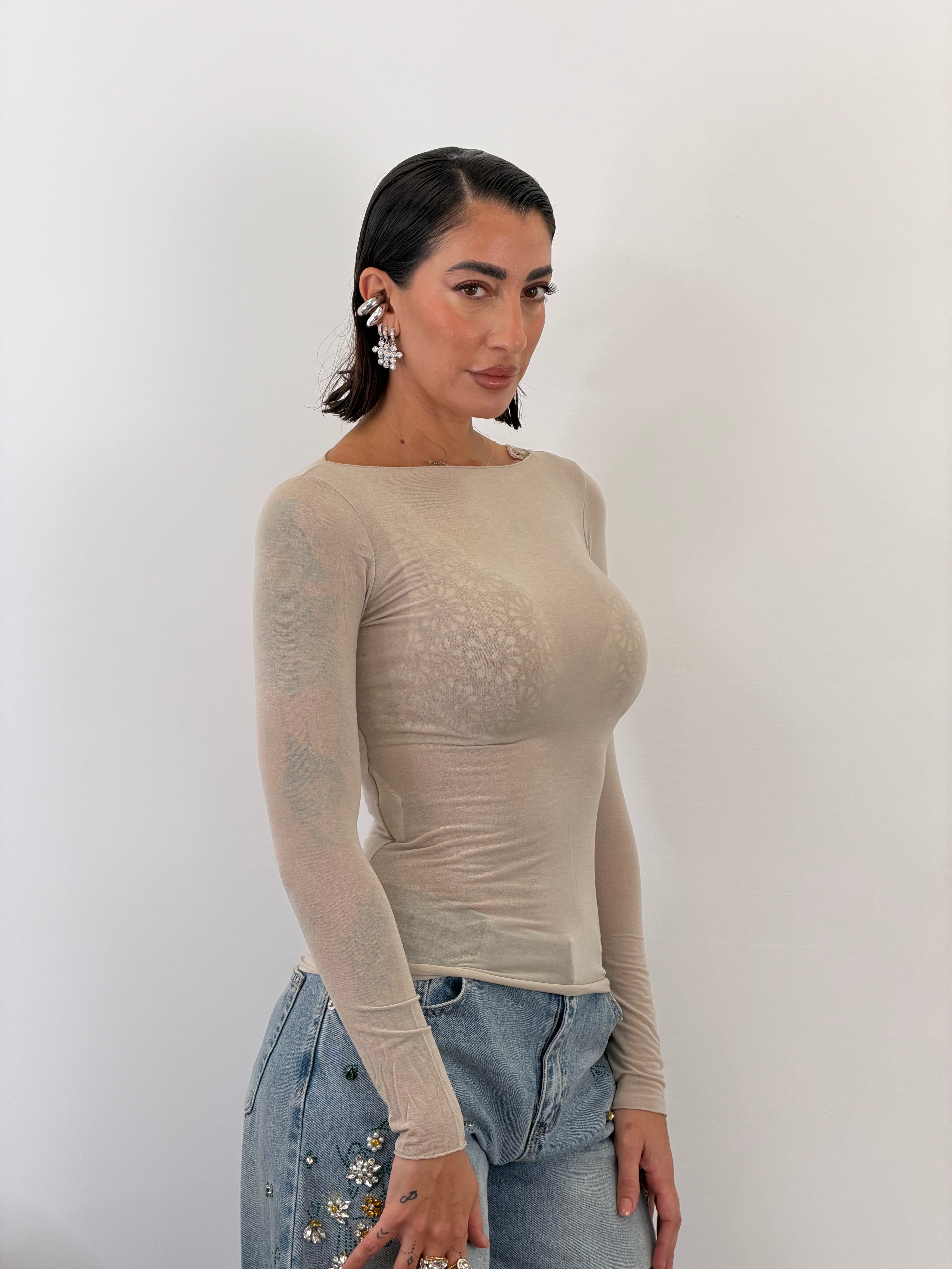 Maglia Cashmere Second Skin Taglio Laser VARI COLORI