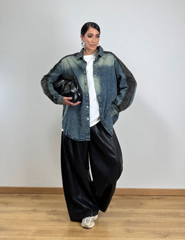 Pantalone MAXI ECOPELLE NERO P11965