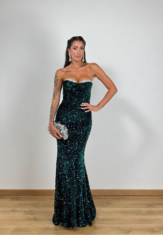 Abito SIRENA PAILLETTES GREEN 15583