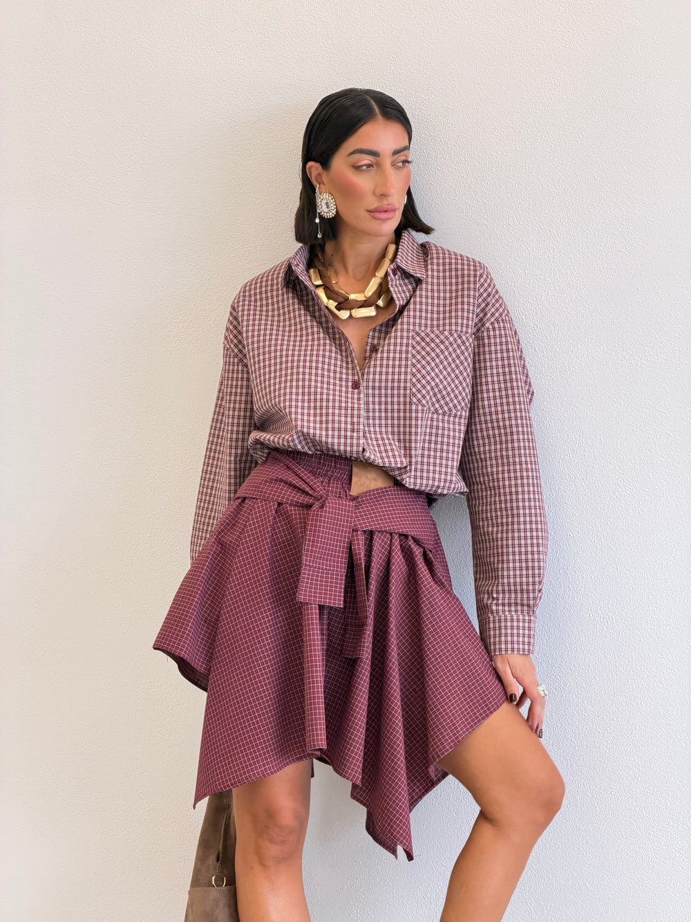 Camicia Quadretti Wine Twist 2828