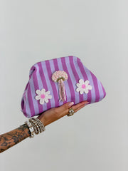 Pochette righe rosa e lilla 254