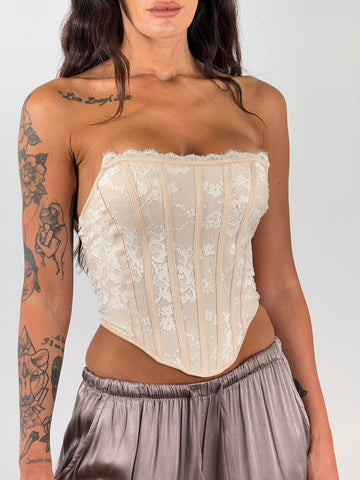 Corpetto PIZZO BEIGE 0358