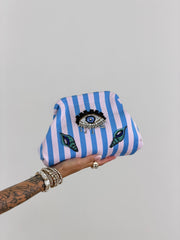 Pochette righe azzurro e rosa 226