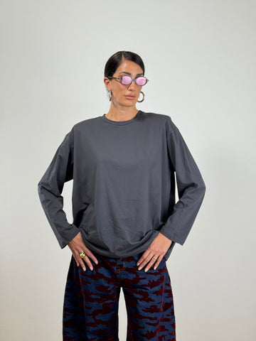 Maglia OVER SPALLINE PIOMBO 2639