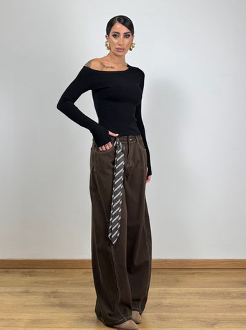 Pantalone CRAVATTA MARRONE 25002