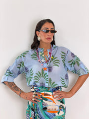 Camicia azzurra vasi 7902