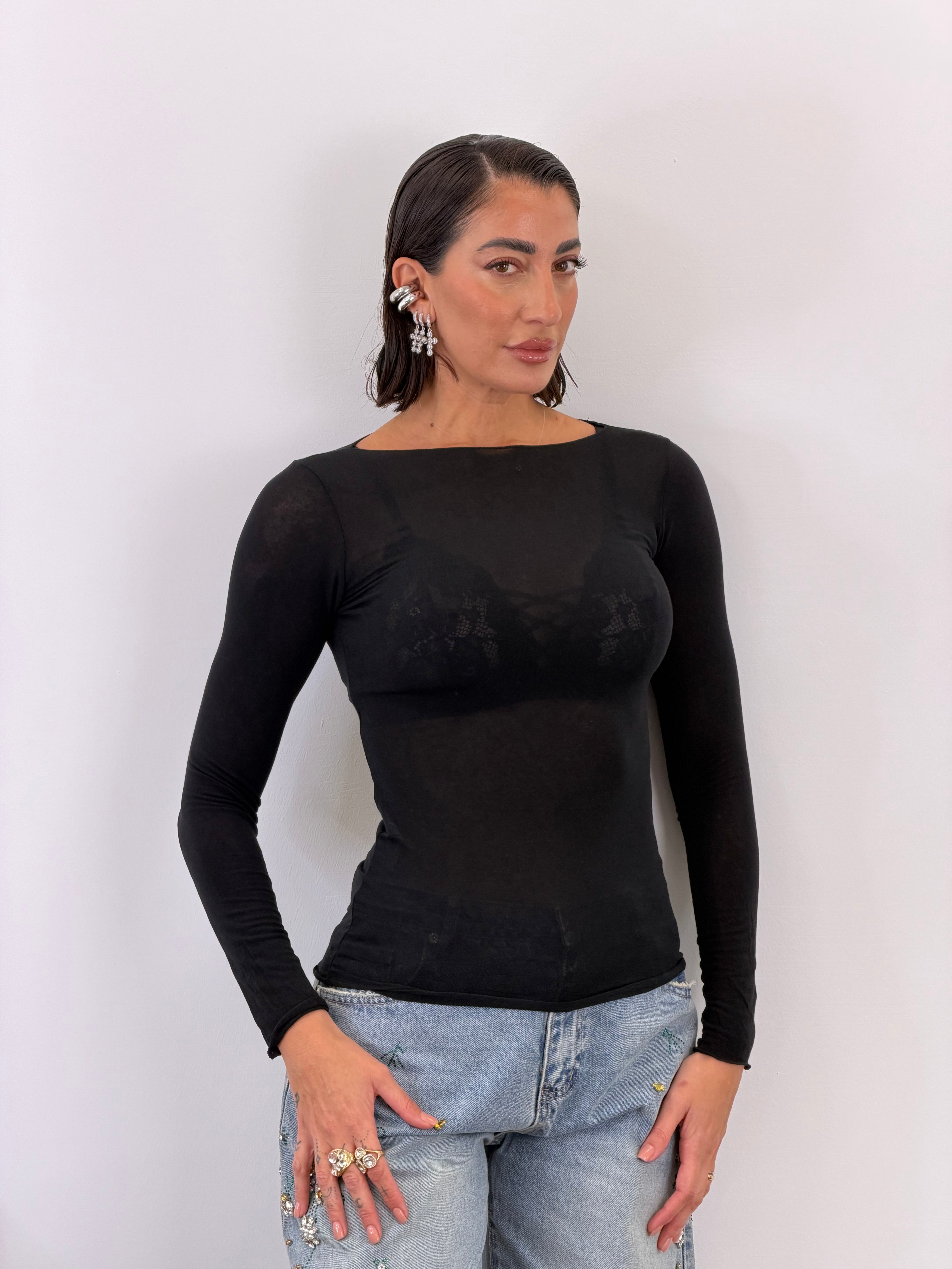 Maglia Cashmere Second Skin Taglio Laser VARI COLORI