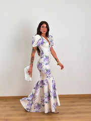 Abito Sirena Floral Viola 937.