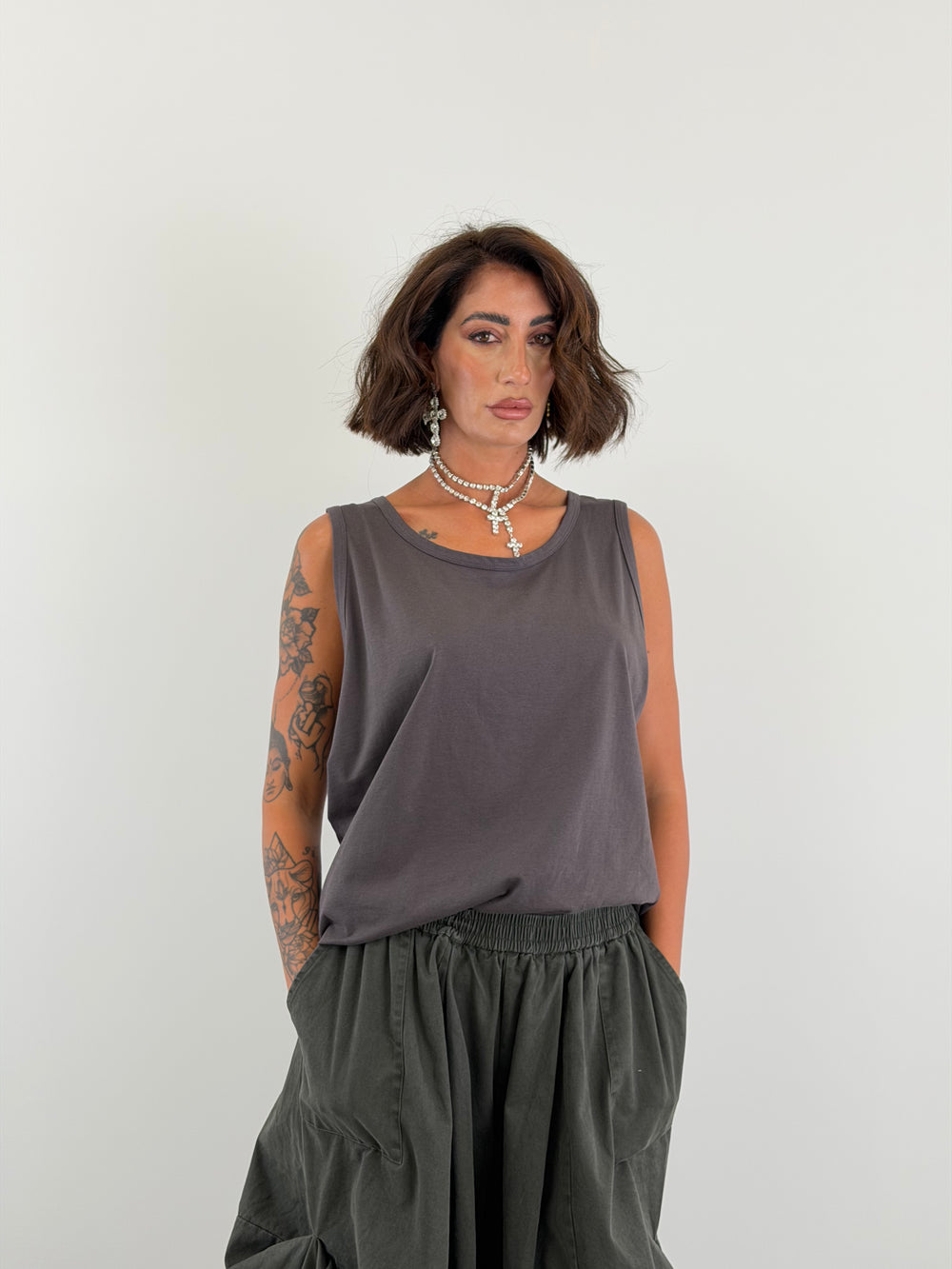 Canotta fluid basic grigio 57871