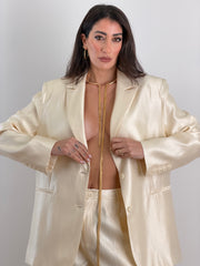 Collana rigida con fili oro