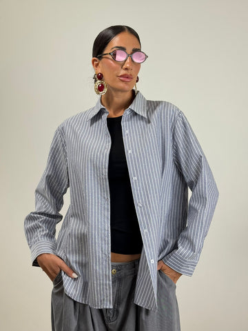 Camicia righe shine Grey 65375