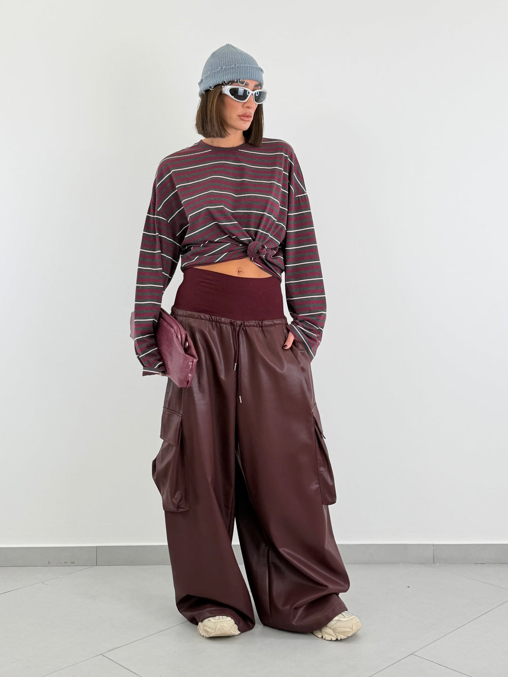 Pantalone Foligno Bordò IN Ecopelle 16825