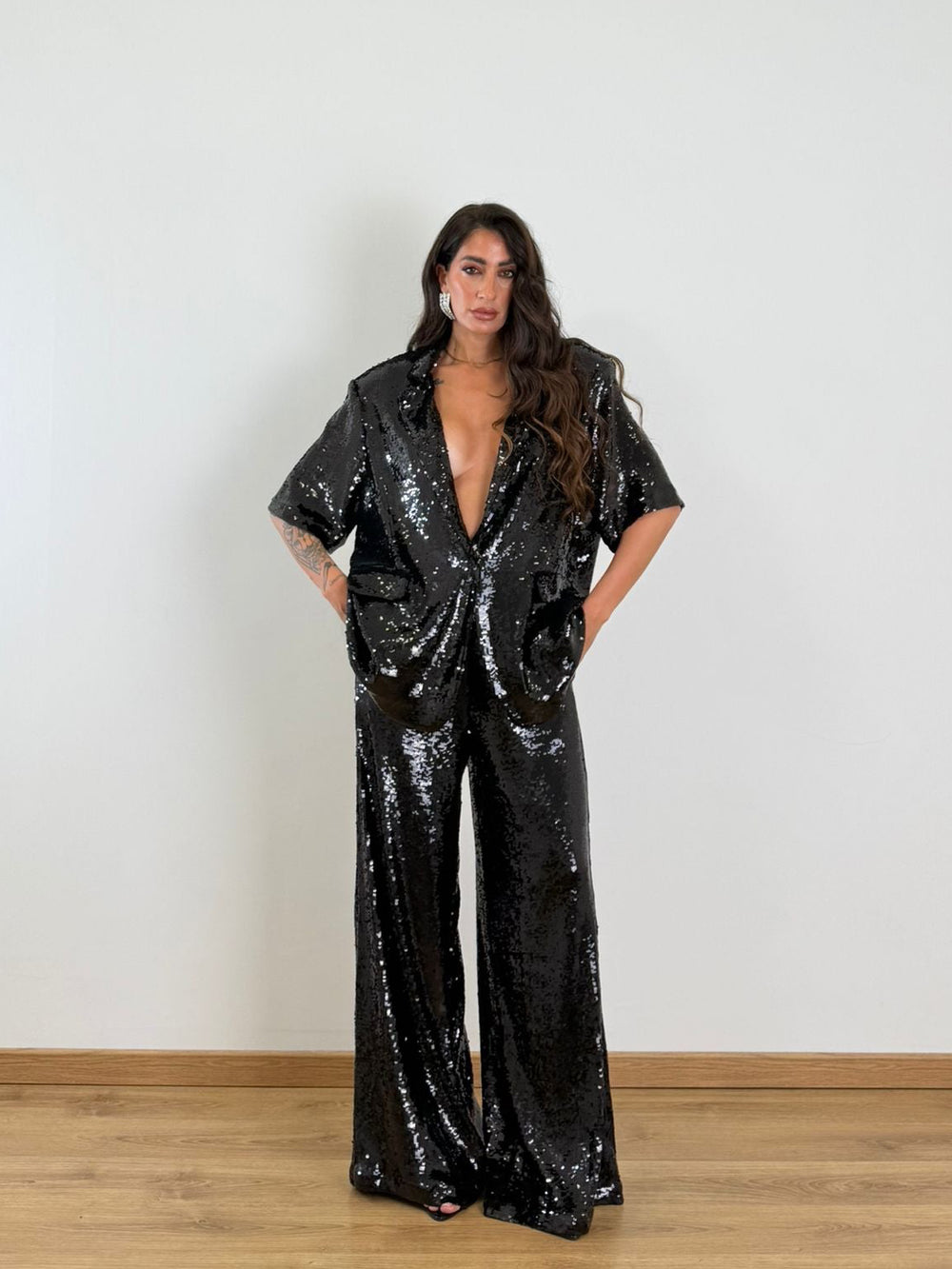 Pantalone LUMINA PAILLETTES BLACK 260339