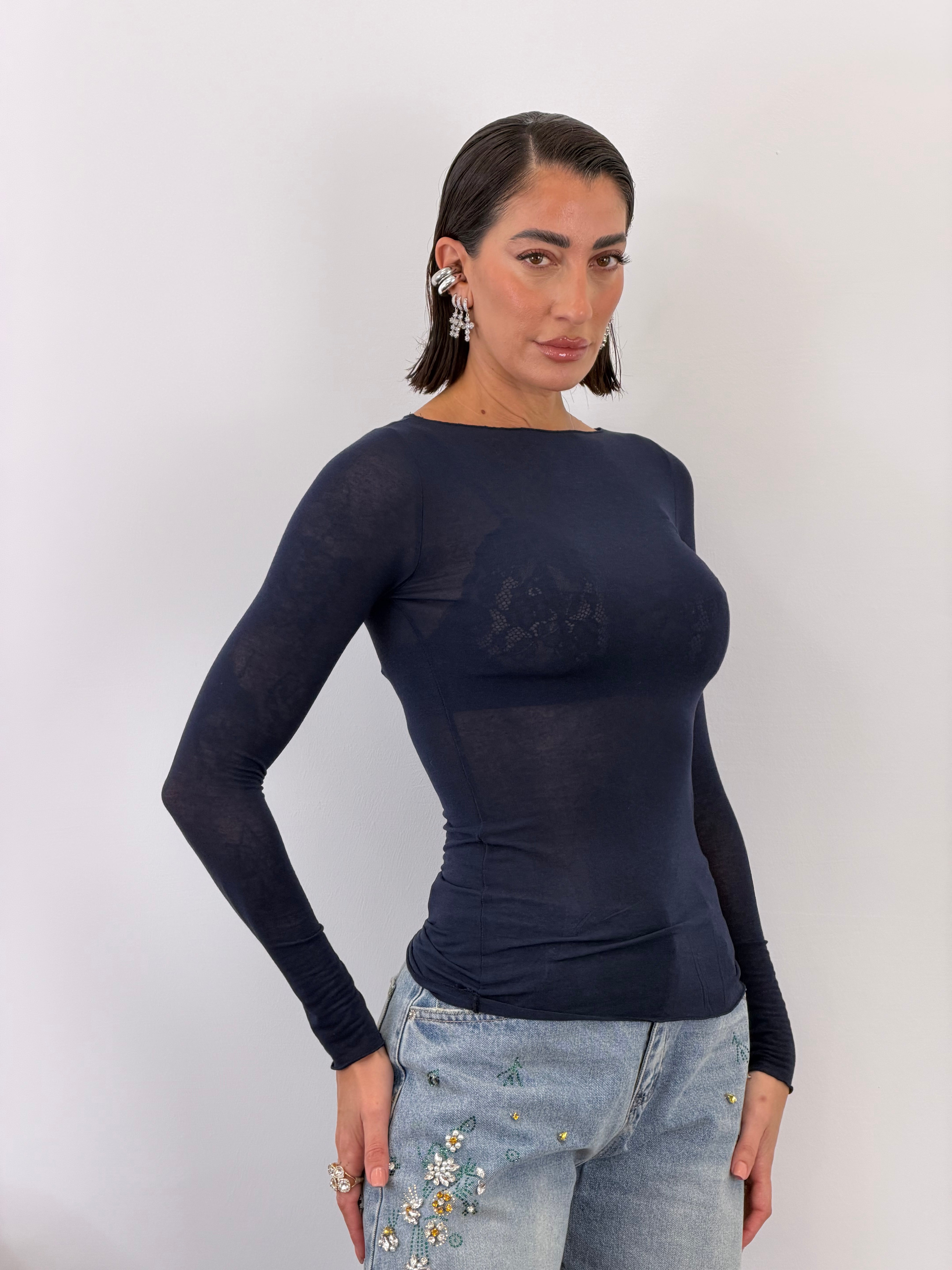 Maglia Cashmere Second Skin Taglio Laser VARI COLORI