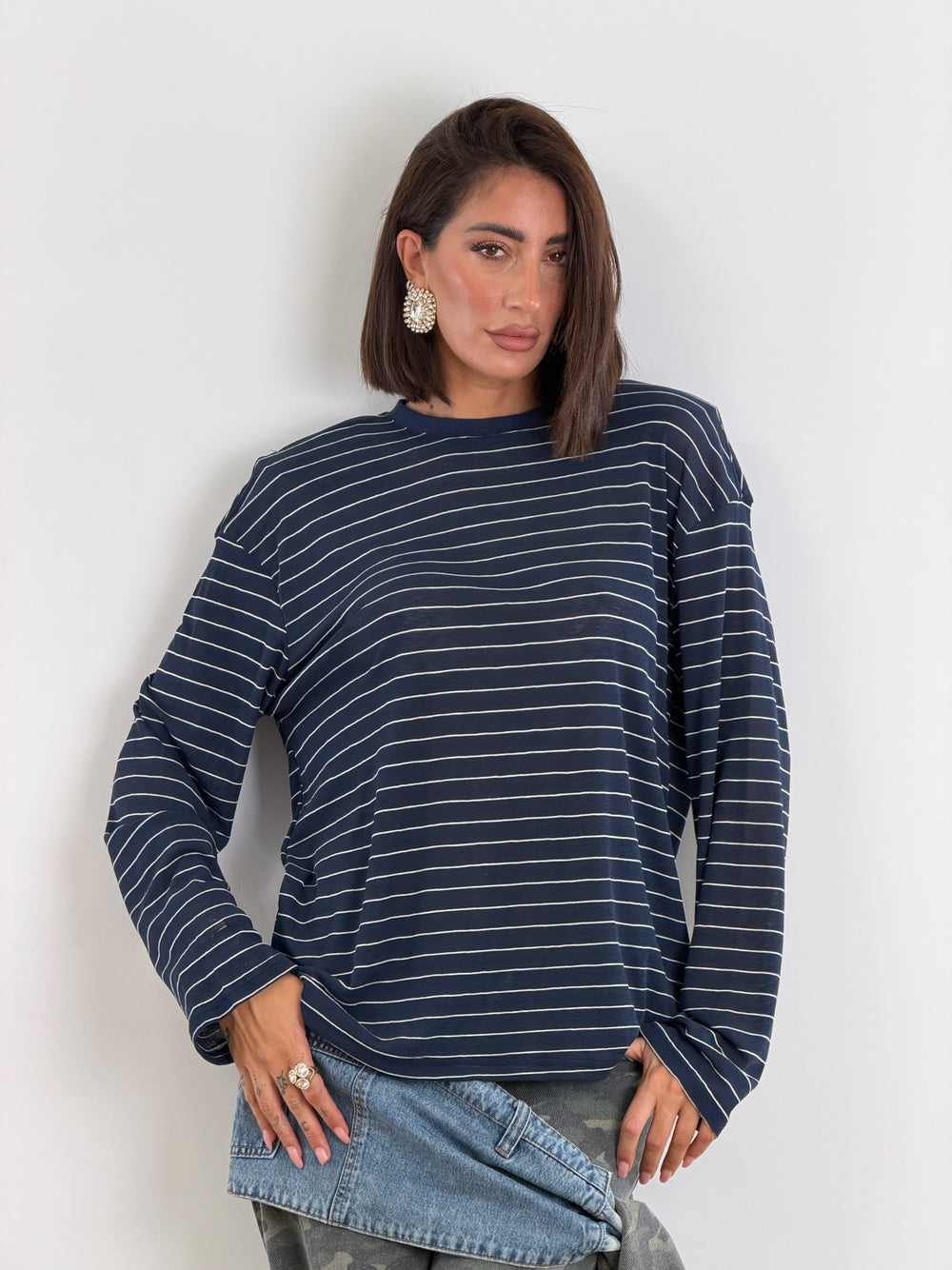 Maglia Venice blu e bianca H16179