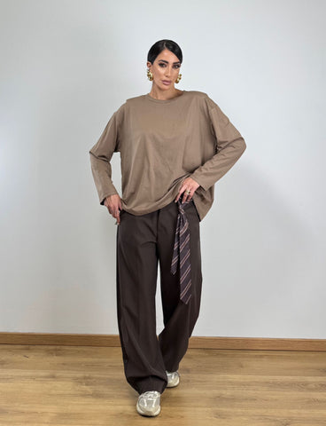 Pantalone BALLOON CRAVATTA MARRONE