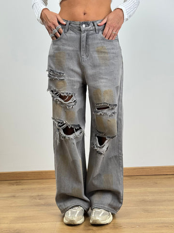 Jeans GREY strappi 11132