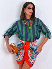 Camicia Righe verde e blu 7902