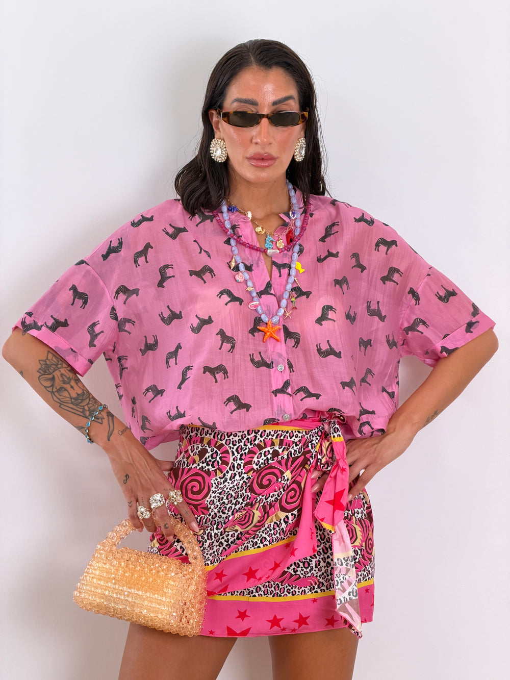 Camicia zebra ROSA 86219/39