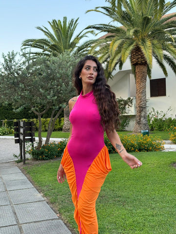 Abito FUCSIA ARANCIO 1215