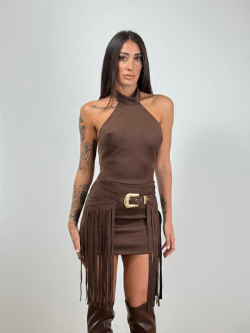 Abito CAMOSCIO FRANGE 2082