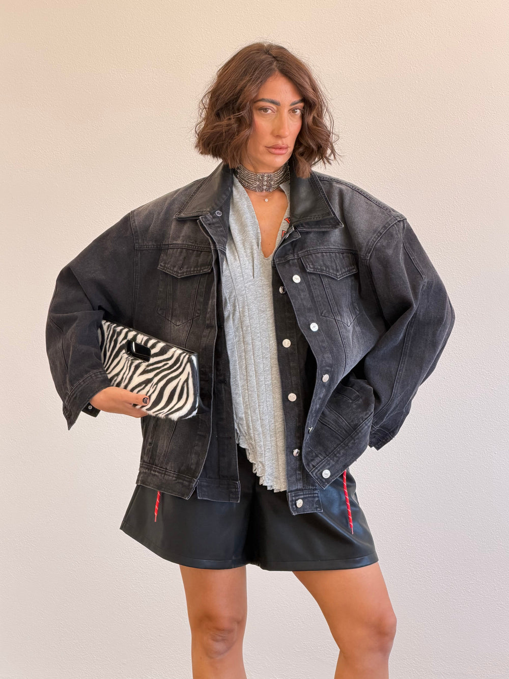 Jacket Contrasto Nero 15998