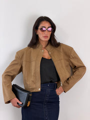 Giacca Suede Camel V11790
