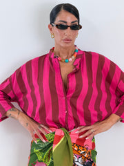 Camicia Stripes bordo e fucsia 16033
