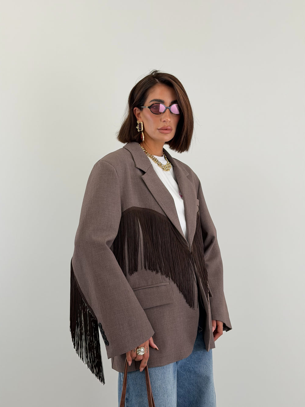 Blazer Lumina Frange Marrone 6226