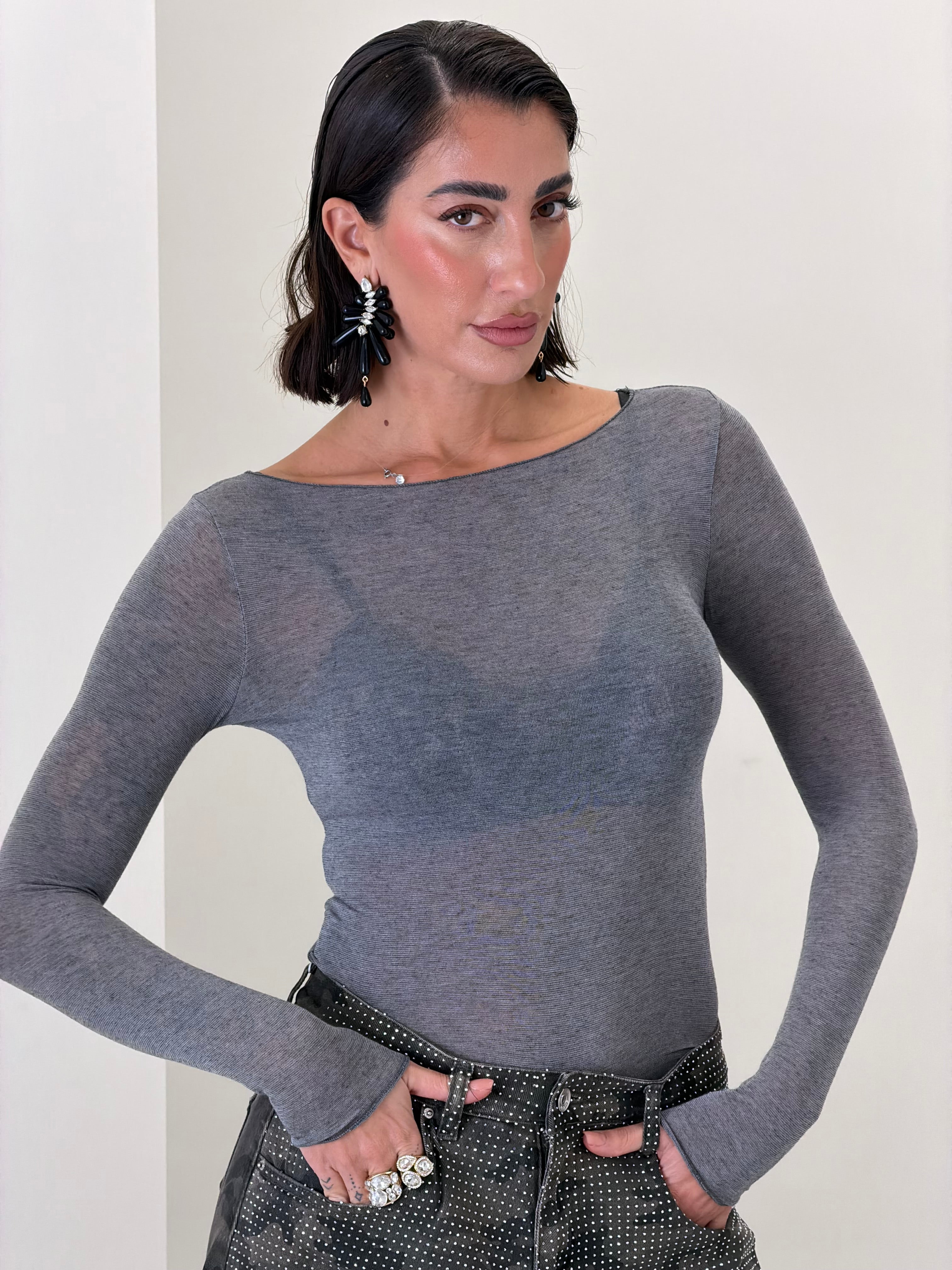 Maglia Cashmere Second Skin Taglio Laser VARI COLORI