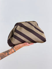 Pochette righe marrone e beige 844