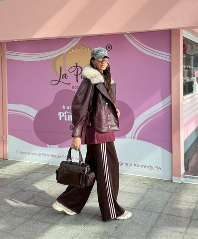 Pantatuta BANDE (marrone)/bande ROSA