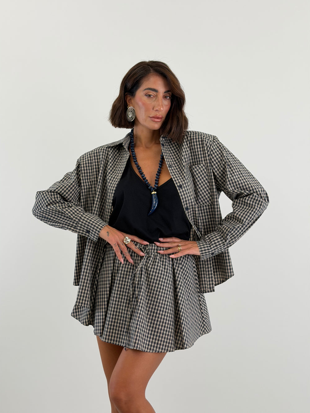 Coordinato micro quadretti blu 02718 /1997