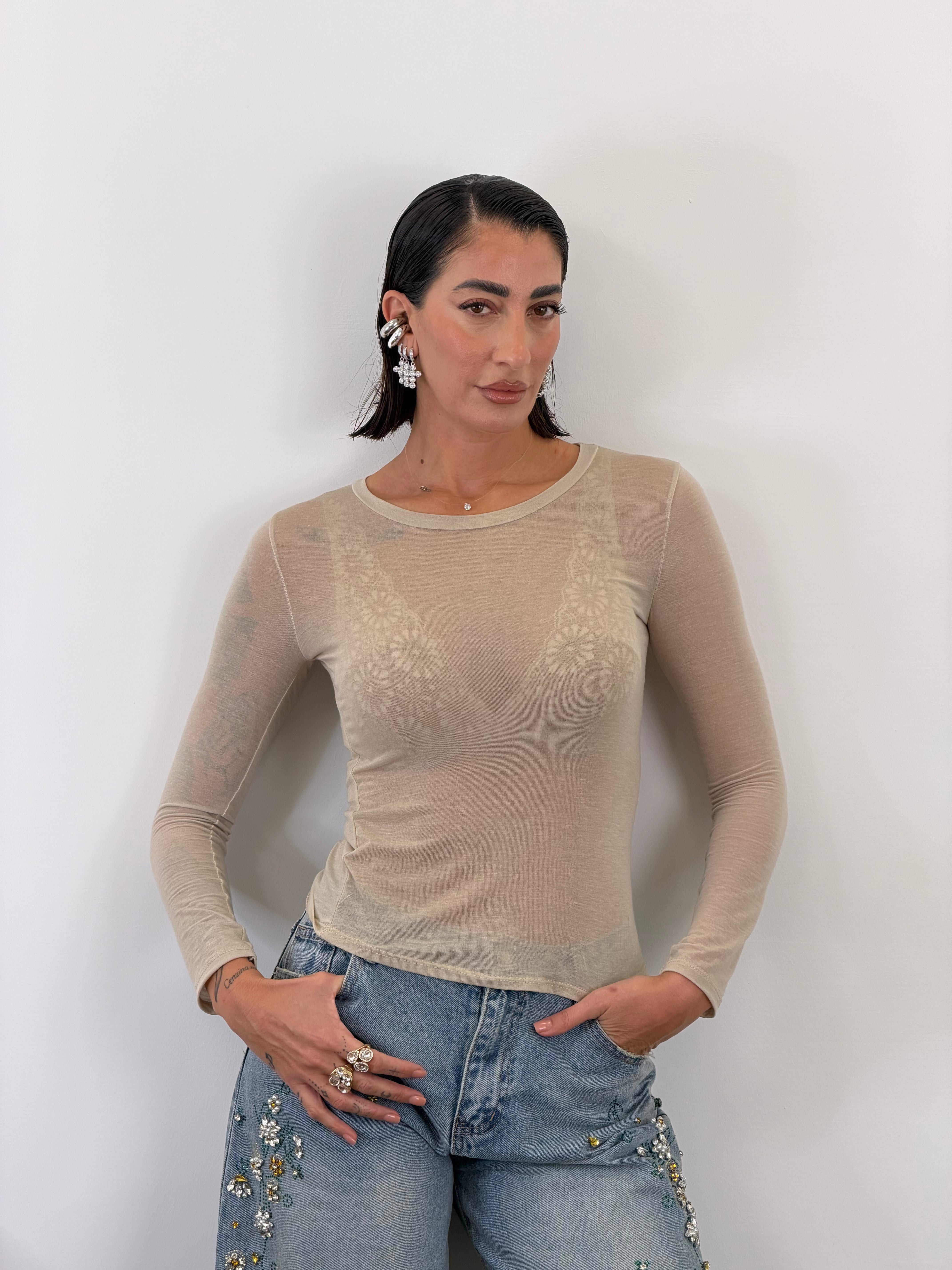 Maglia Cashmere Second Skin Girocollo VARI COLORI