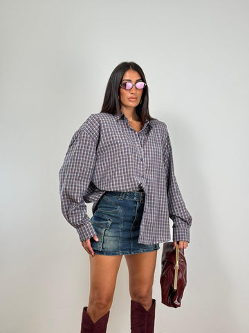 Camicia over quadri BLU 42530