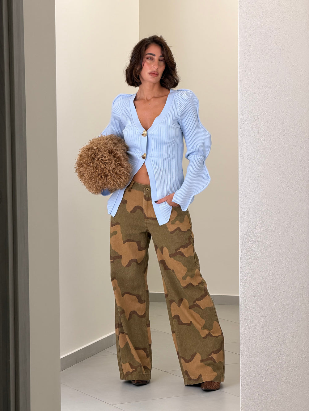 Jeans Palazzo Camouflage P16702