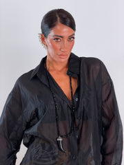 Collana shine corno nera