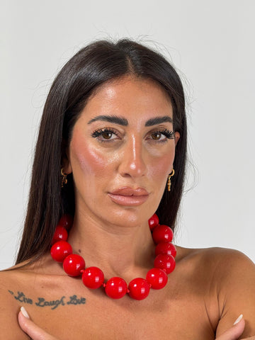 Collana MAXI PERLE ROSSA