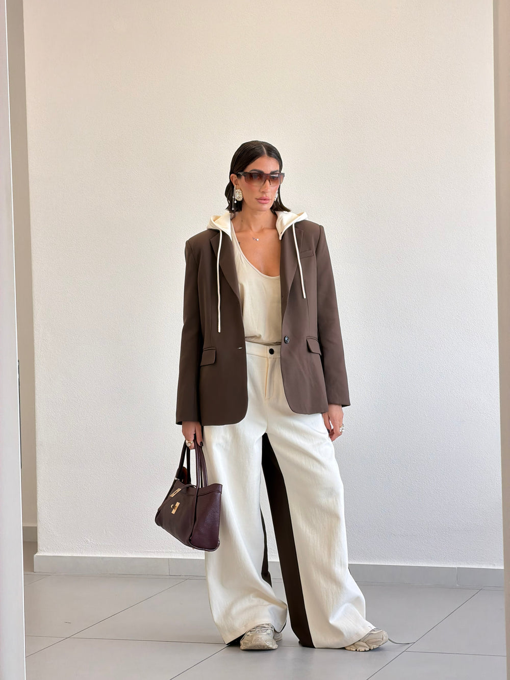 Pantalone Combo Panna/Marrone Lumina 260678