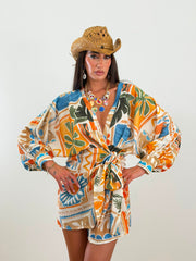 Kimono Foglia Panna 8088